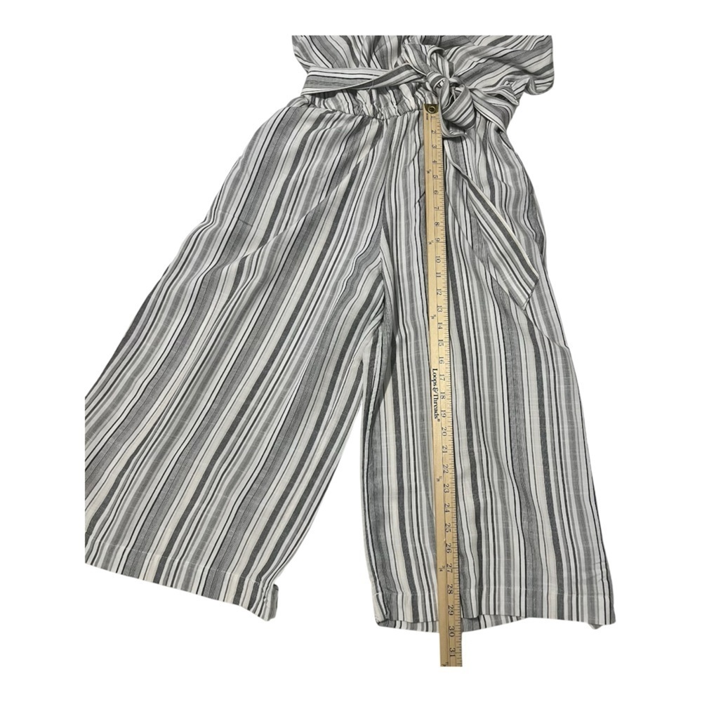 GAP Striped Wrap Jumpsuit - Charcoal and White - Picture 4 of 8